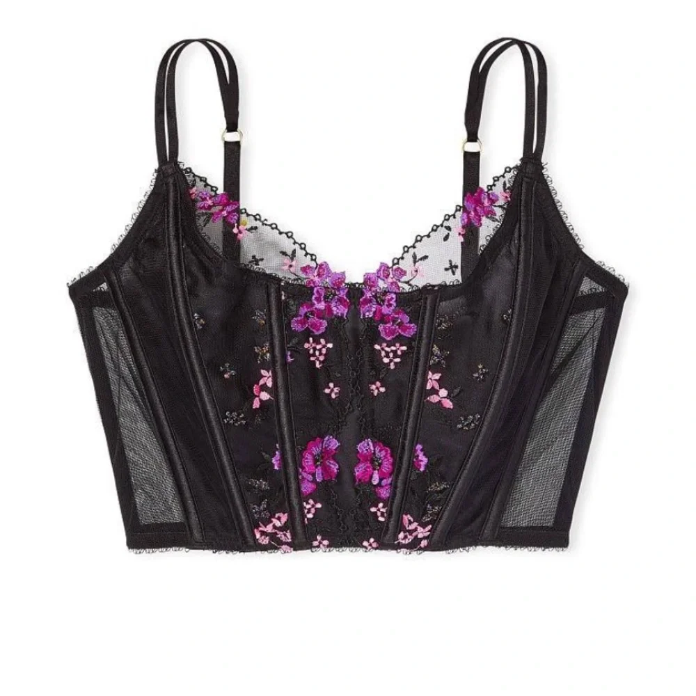 New! Victorias Secret very sexy embroidered corset bustier top bra 15837